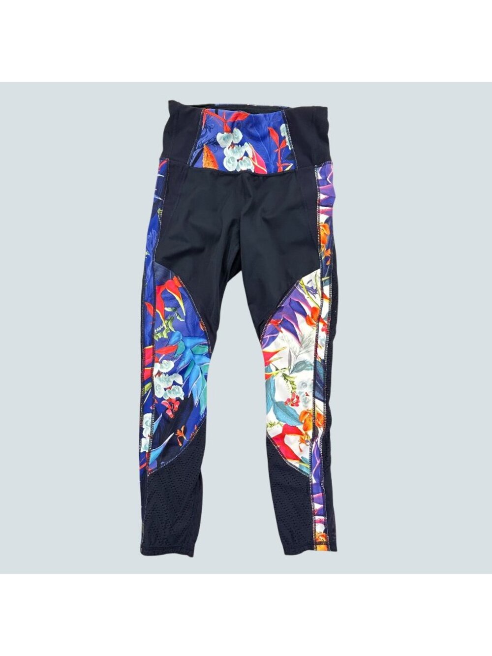 Athleta Floral High Waisted Mesh Pocket Leggings Womens Size S